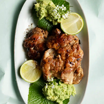 Chicken with avocado and wasabi cream