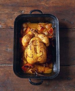 Chicken with blood oranges