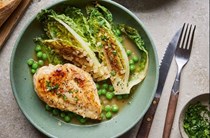 Chicken with braised lettuce