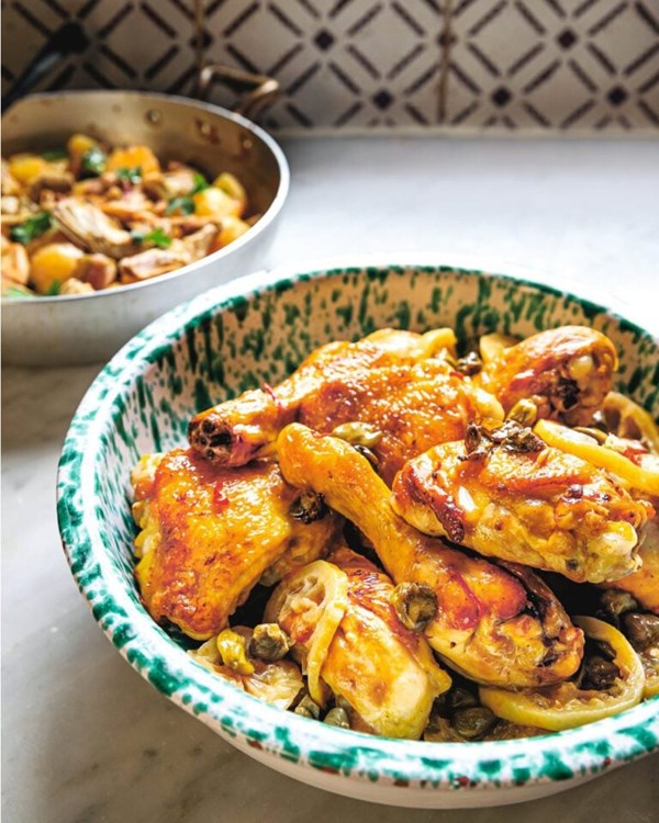 Chicken with capers, lemon, chillies and thyme 