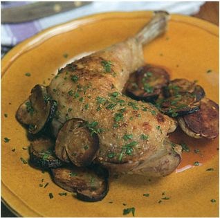 Chicken with cep sauce