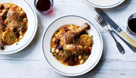 Chicken with chorizo and bean stew