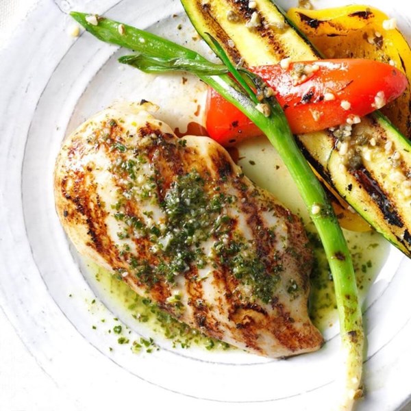 Chicken with citrus chimichurri sauce
