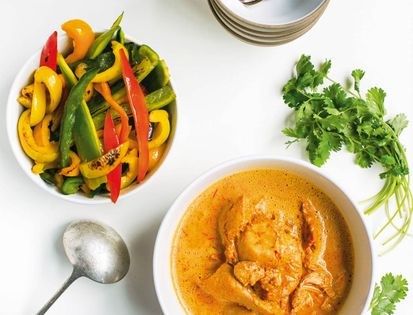 Chicken with coconut milk and achiote
