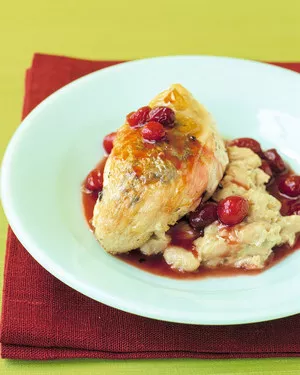 Chicken with cranberry sauce