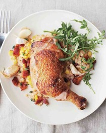 Chicken with creamy corn and bacon