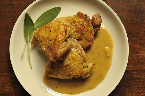 Chicken with creamy Dijon mustard sauce