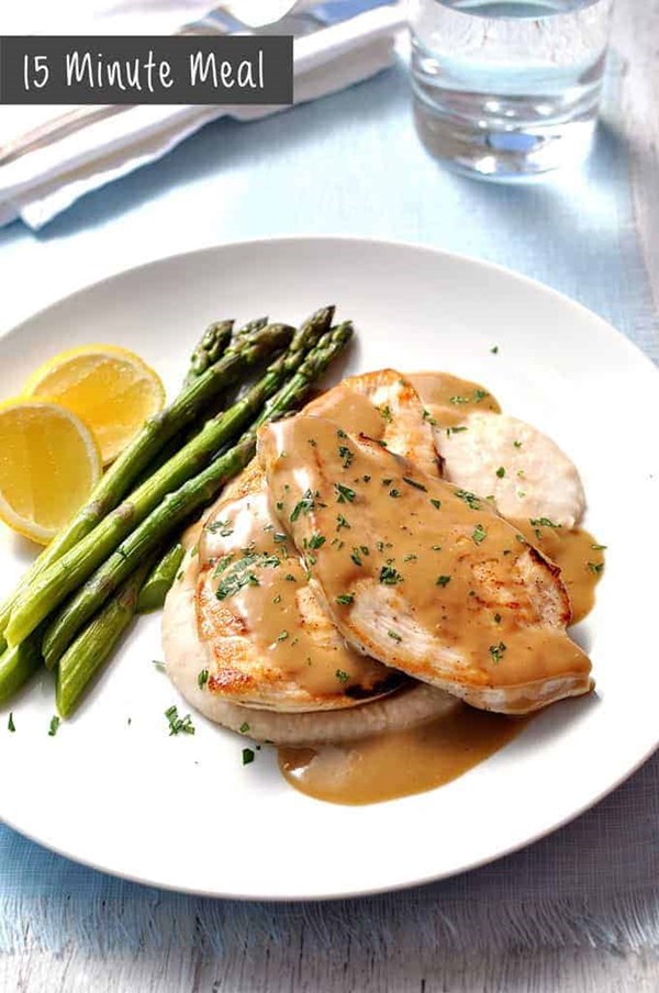 Chicken with creamy Marsala sauce
