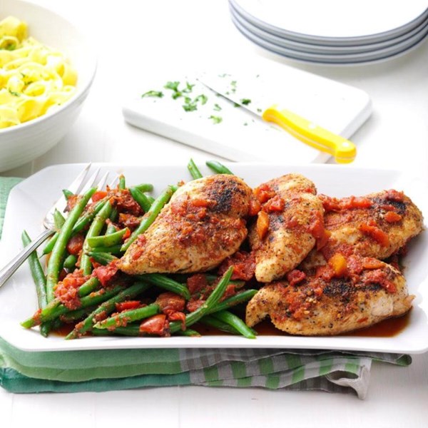 Chicken with fire-roasted tomatoes