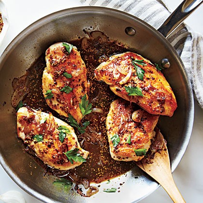 Chicken with honey-beer sauce