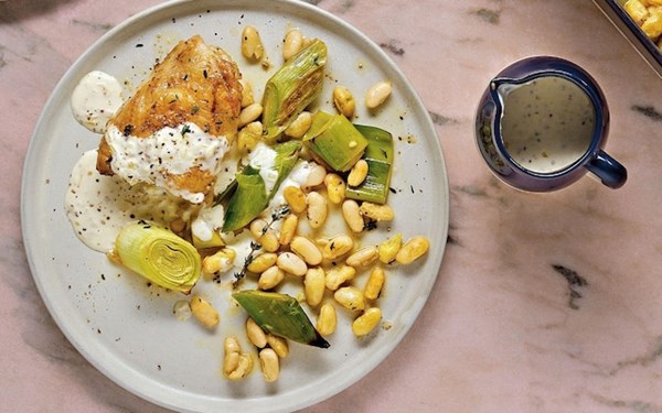 Chicken with leeks and mustard cream