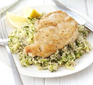 Chicken with lemon & courgette couscous