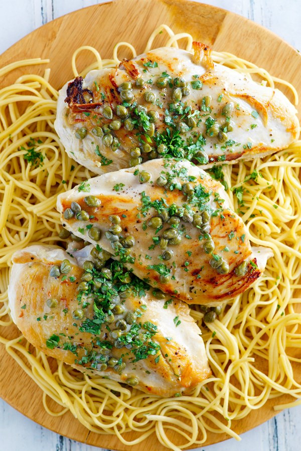 Chicken with lemon-caper sauce