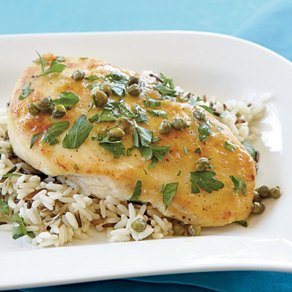 Chicken with lemon-caper sauce