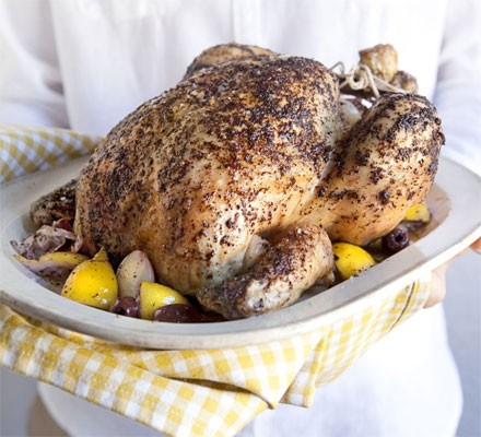 Chicken with lemons, sumac and spiced yogurt