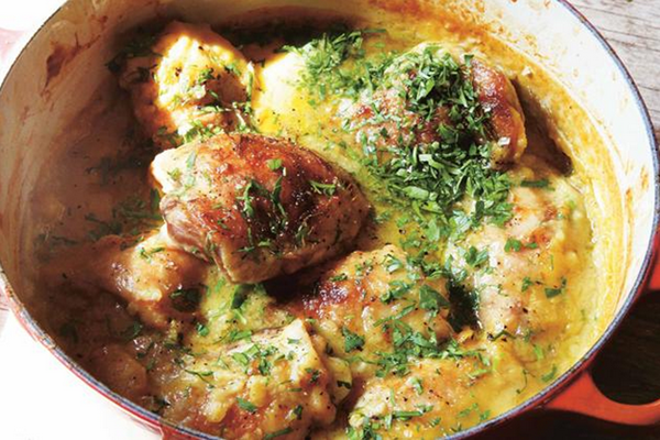 Chicken with lentils and rosemary