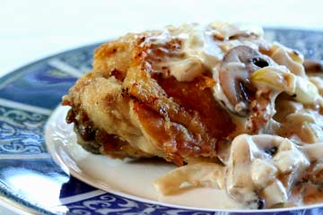 Chicken with mushroom cream sauce
