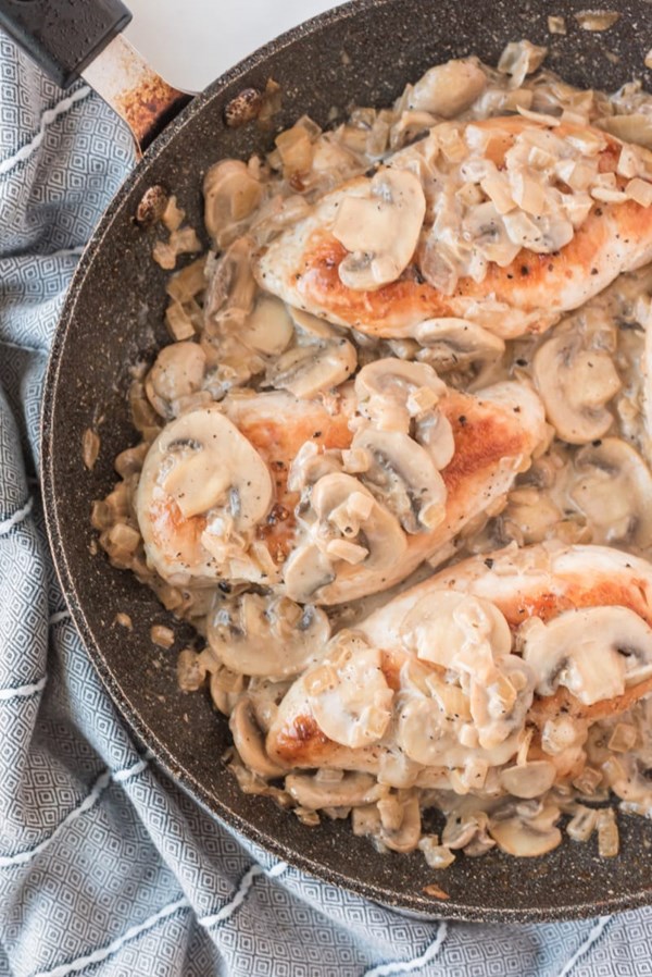 Chicken with mushroom Madeira sauce