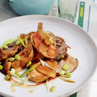 Chicken with mushrooms and soya beans