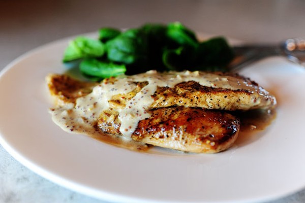 Chicken with mustard cream sauce