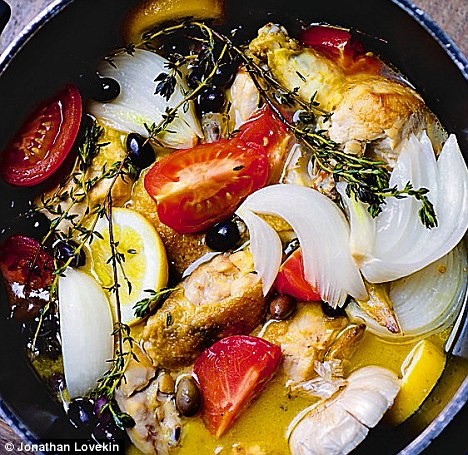 Chicken with olives and tomatoes