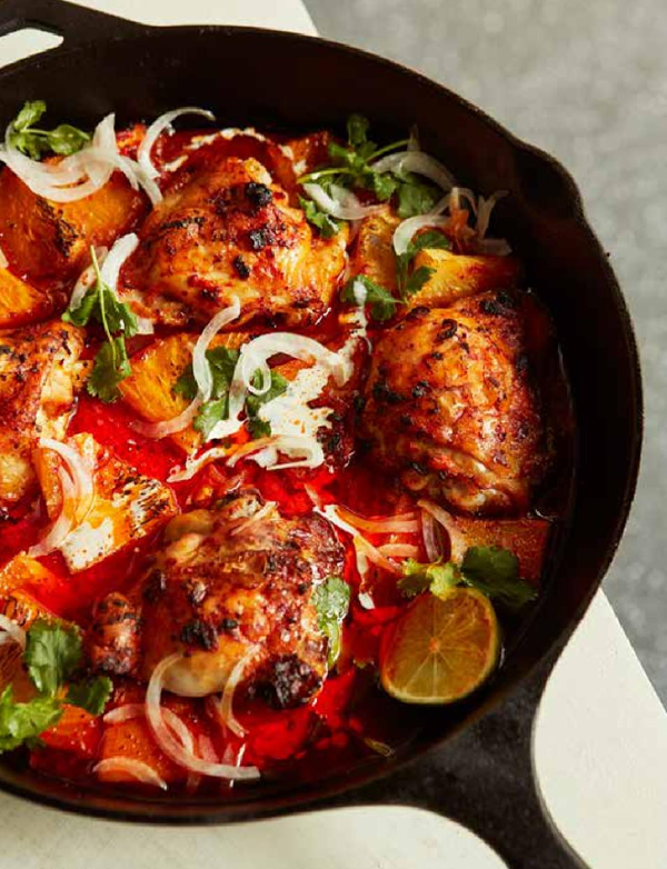 Chicken with pineapple and 'nduja
