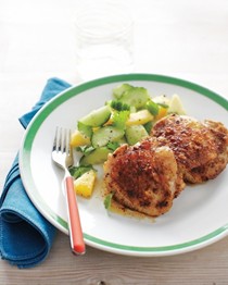 Chicken with pineapple-cucumber salad