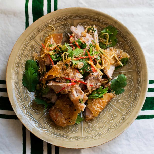 Chicken with sesame and mint