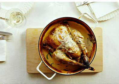 Chicken with sherry, cream and tarragon