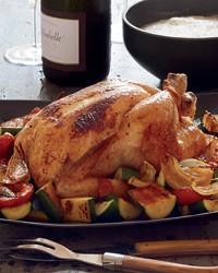 Chicken with slow-roasted tomatoes and cheesy grits
