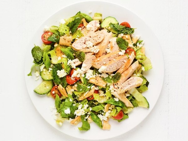 Chicken with spring fattoush 