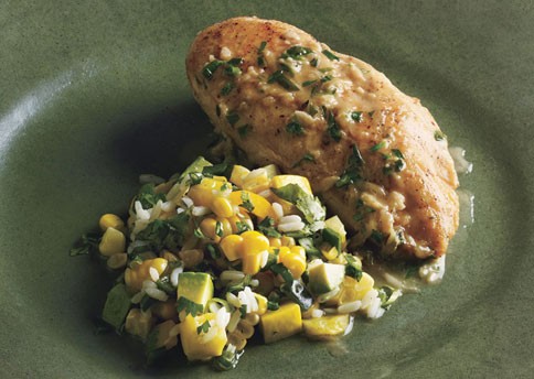 Chicken with tarragon and quick-roasted garlic
