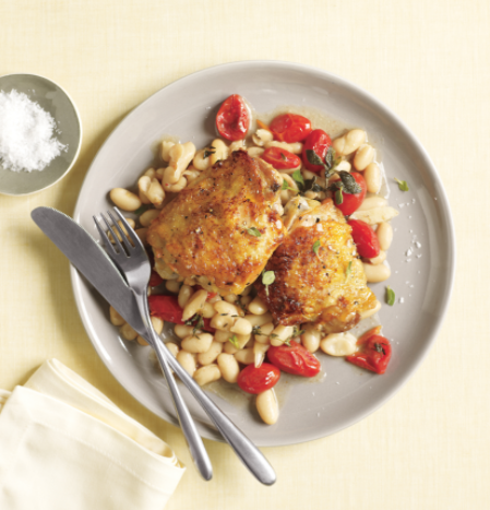 Chicken with white beans and tomatoes