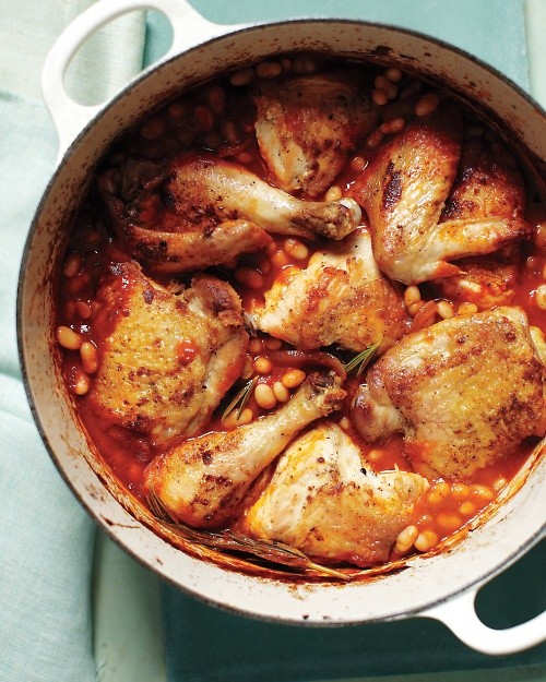 Chicken with white beans and rosemary