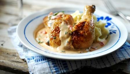 Chicken with white wine (Poulet sauté au vinaigre)