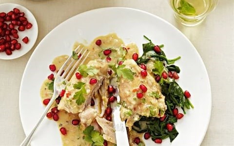 Chicken with yogurt and pomegranate