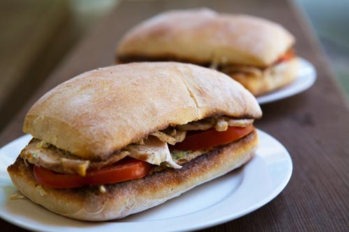 Chicken, zucchini, and ricotta sandwich