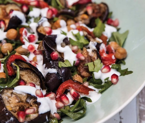 Chickpea & eggplant salad 