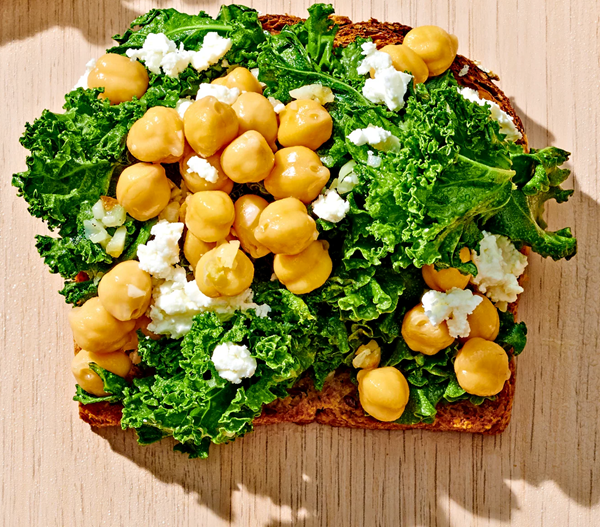 Chickpea & kale toast