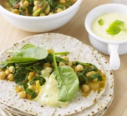 Chickpea & spinach chapatis