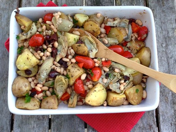 Chickpea and artichoke "bliss in a dish"