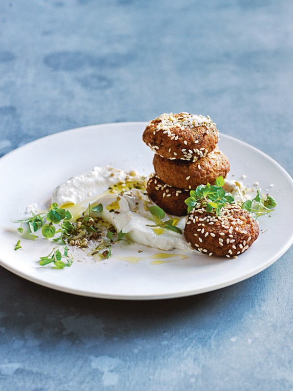 Chickpea and caramelised onion falafels