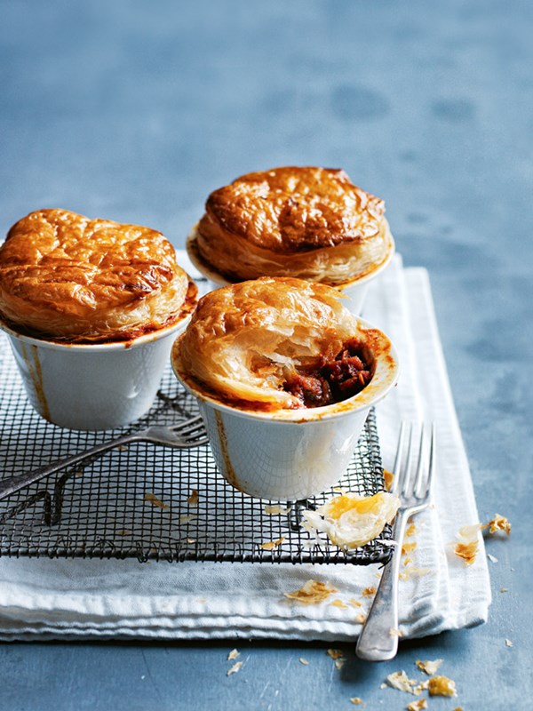 Chickpea and chorizo pot pies