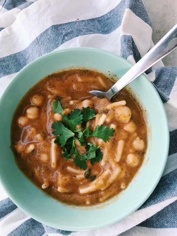 Chickpea and cilantro soup