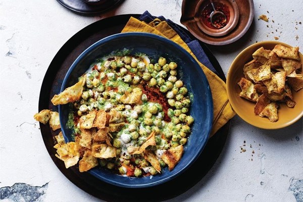 Chickpea and herb fatteh