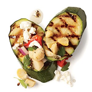 Chickpea and red pepper zucchini