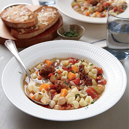 Chickpea and sausage minestrone