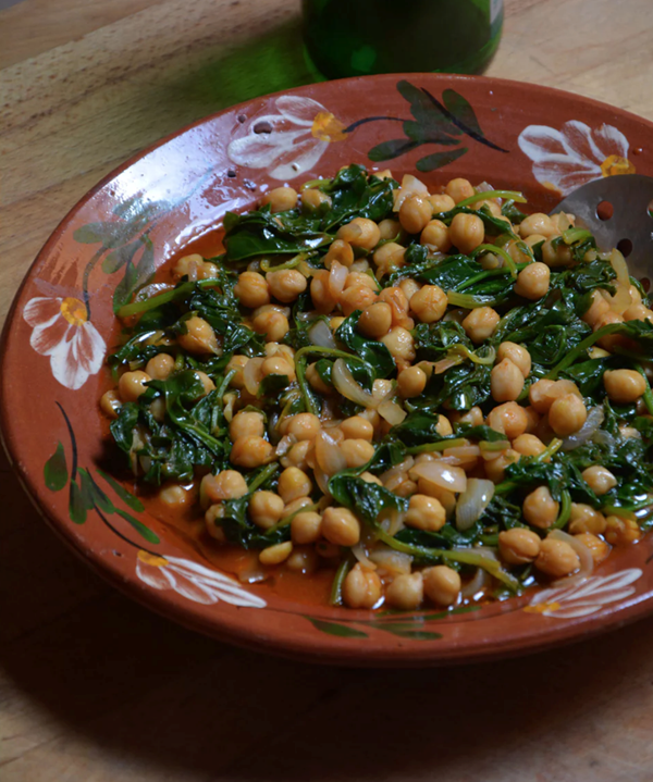 Chickpea and spinach braise