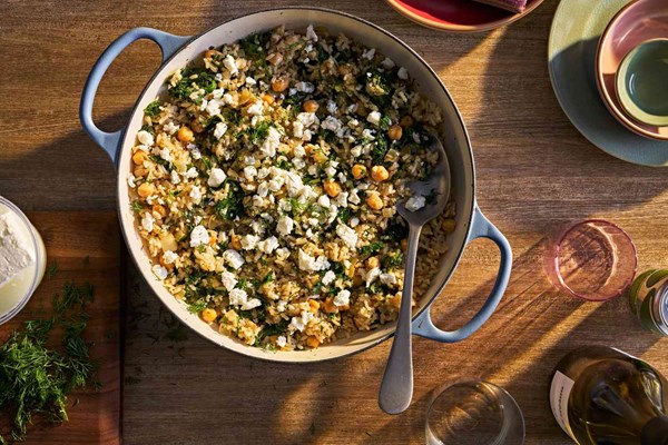 Chickpea and spinach rice