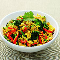 Chickpea and turmeric rice